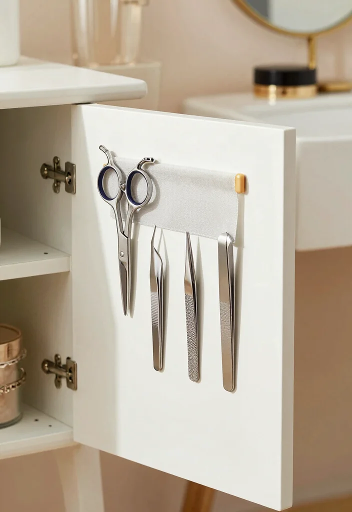 14 Vanity Organization Ideas to Keep Essentials Tidy 10. Magnetic Strips for Tools 0