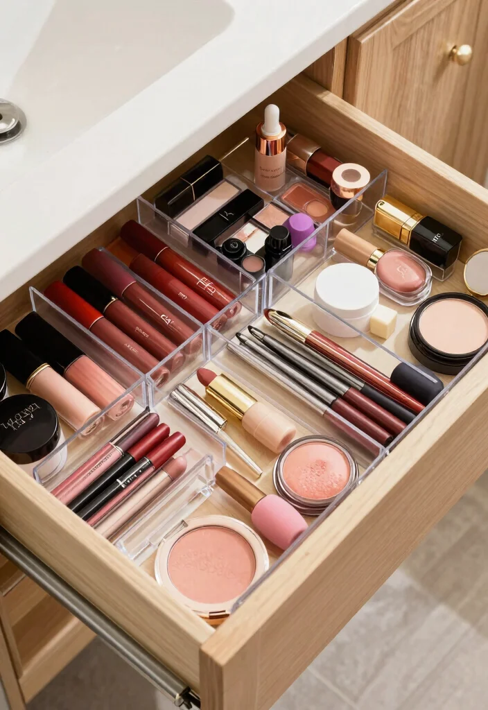 14 Vanity Organization Ideas to Keep Essentials Tidy 5. Drawer Dividers for Makeup 0