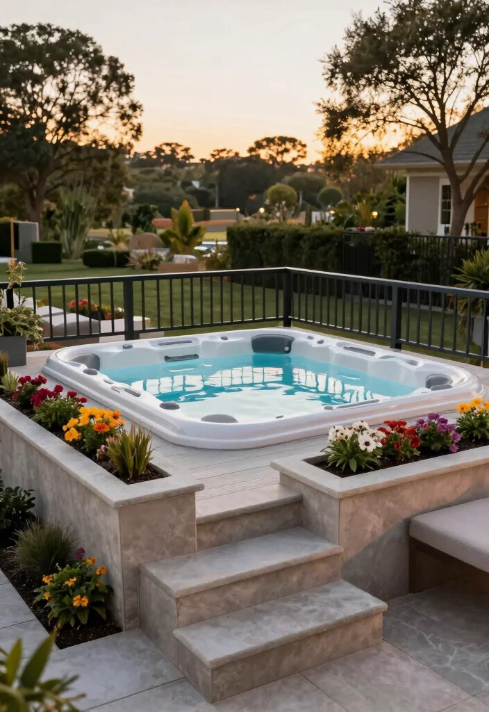 15 Backyard Hot Tub Ideas for a Private Spa Style Escape 3. Elevated Hot Tub Deck 0