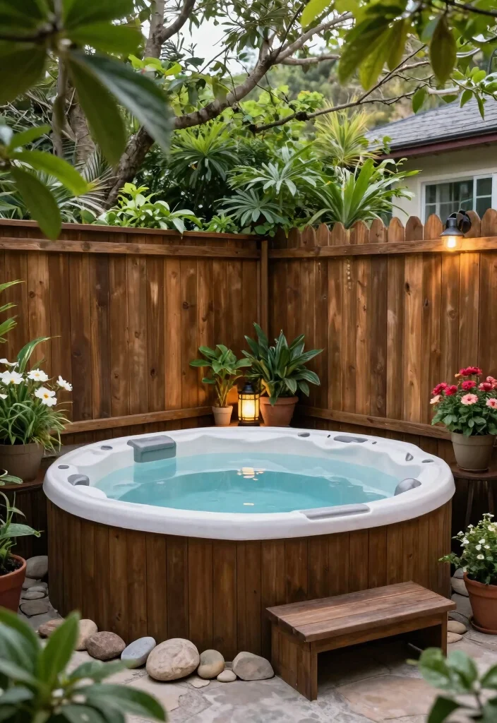 15 Backyard Hot Tub Ideas for a Private Spa Style Escape 8. Enclosed Serenity 0