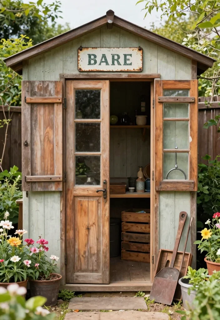 15 Backyard Shed Ideas for Storage and Outdoor Style 13. Vintage inspired Garden Shed 0