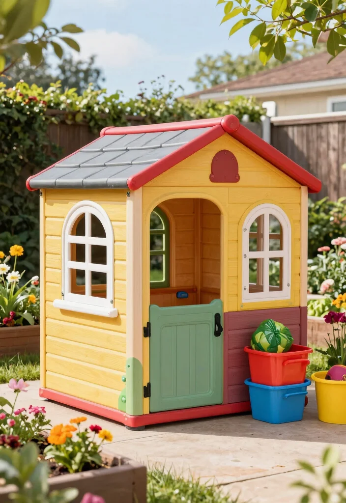 15 Backyard Shed Ideas for Storage and Outdoor Style 6. Creative Playhouse Shed 0