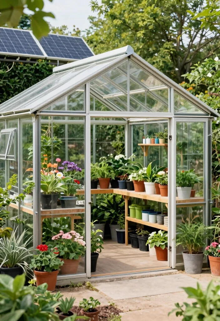 15 Backyard Shed Ideas for Storage and Outdoor Style 9. Chic Greenhouse Shed 0
