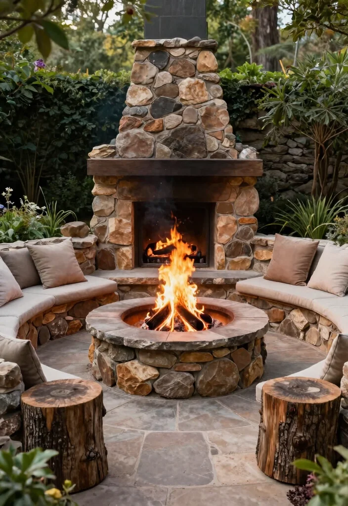 15 Budget Friendly Backyard Fire Pit Ideas That Feel Inviting 37 15 Budget Friendly Backyard Fire Pit Ideas That Feel Inviting 7. Round Stone Fire Pit 0