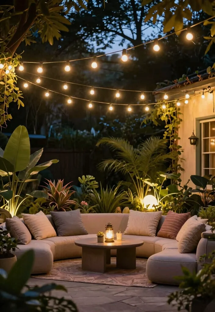 16 Backyard Lighting Ideas for Cozy Evenings and Entertaining 41 16 Backyard Lighting Ideas for Cozy Evenings and Entertaining 11. String Lights Overhead 0
