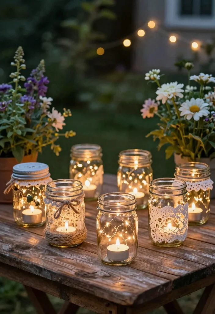 16 Backyard Lighting Ideas for Cozy Evenings and Entertaining 12 16 Backyard Lighting Ideas for Cozy Evenings and Entertaining 2. Upcycled Mason Jar Lanterns 0