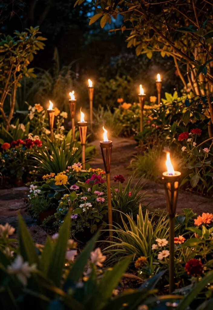 16 Backyard Lighting Ideas for Cozy Evenings and Entertaining 27 16 Backyard Lighting Ideas for Cozy Evenings and Entertaining 7. Bamboo Torch Lights 0