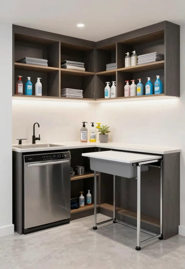16 Basement Ideas to Turn Unused Space into Functional Living 15. Modern Utility Room 0