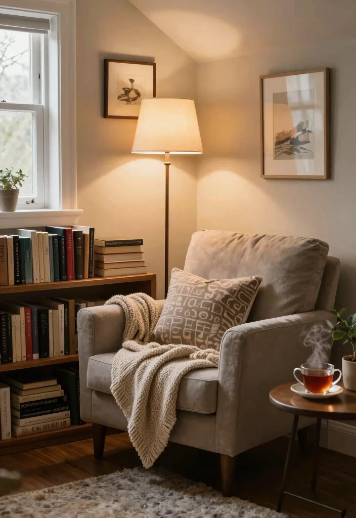16 Basement Ideas to Turn Unused Space into Functional Living 2. Chic Reading Nook 0