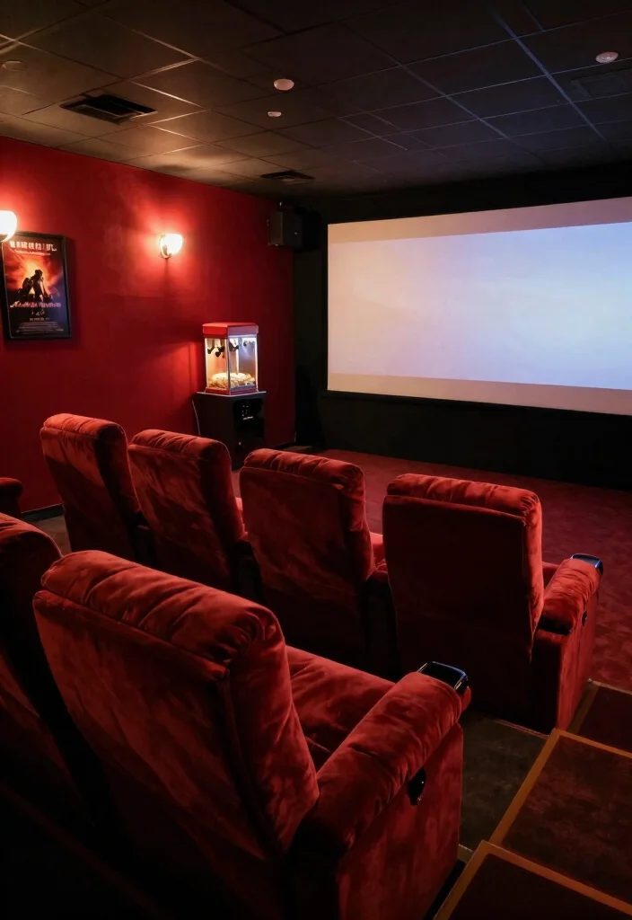 16 Basement Ideas to Turn Unused Space into Functional Living 6. Cozy Movie Theater 0