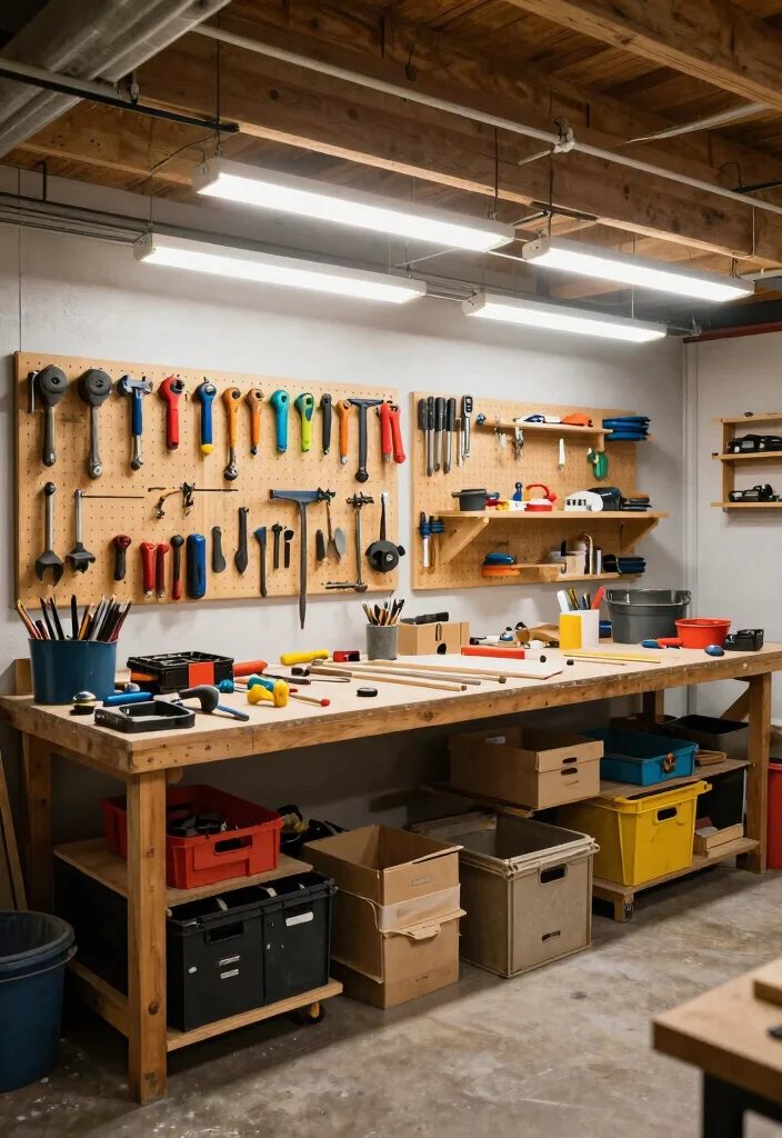 16 Basement Layout Floor Plan Ideas for Smart Design 15. Adult Workshop Space 0