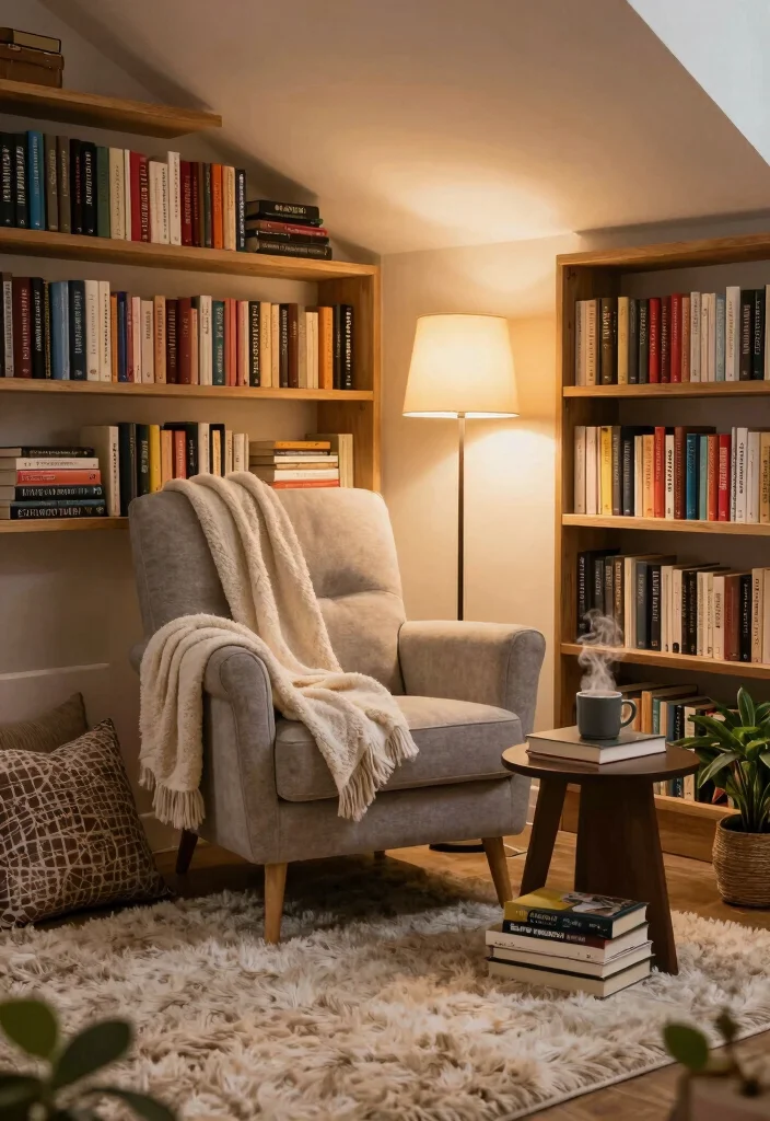 16 Basement Layout Floor Plan Ideas for Smart Design 2. Cozy Reading Nook 0