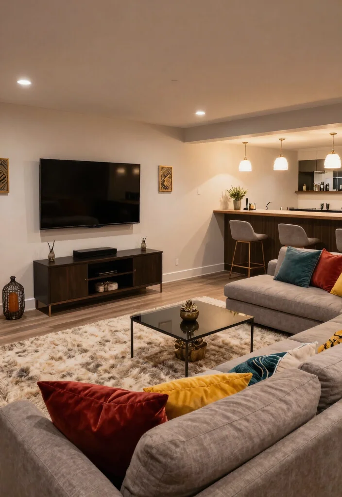 16 Basement Layout Floor Plan Ideas for Smart Design 5. Entertainment Lounge 0