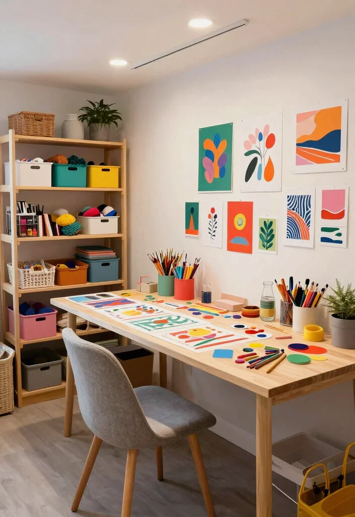 16 Basement Layout Floor Plan Ideas for Smart Design 7. Crafting Corner 0