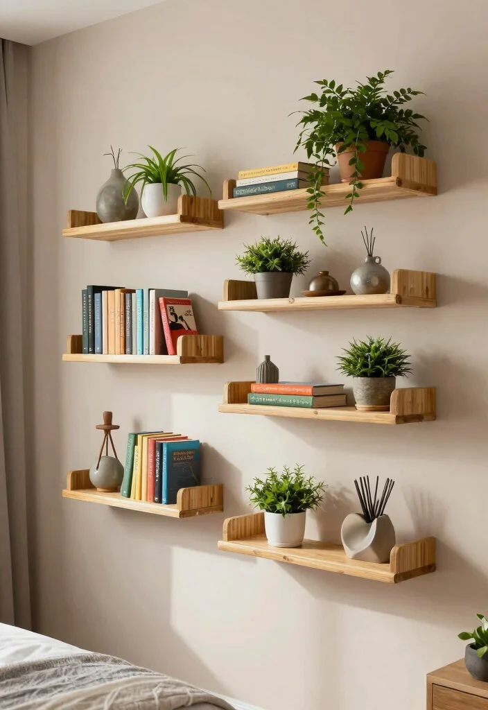 16 Bedroom Wall Decor Design Ideas for Modern Homes 35 16 Bedroom Wall Decor Design Ideas for Modern Homes 5. Sustainable Wall Shelves 0