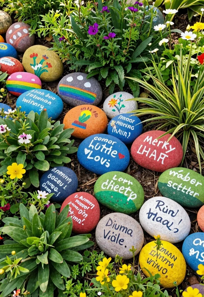 16 DIY Backyard Ideas on a Budget That Still Look Impressive 41 16 DIY Backyard Ideas on a Budget That Still Look Impressive 11. Painted Rocks as Garden Art 0