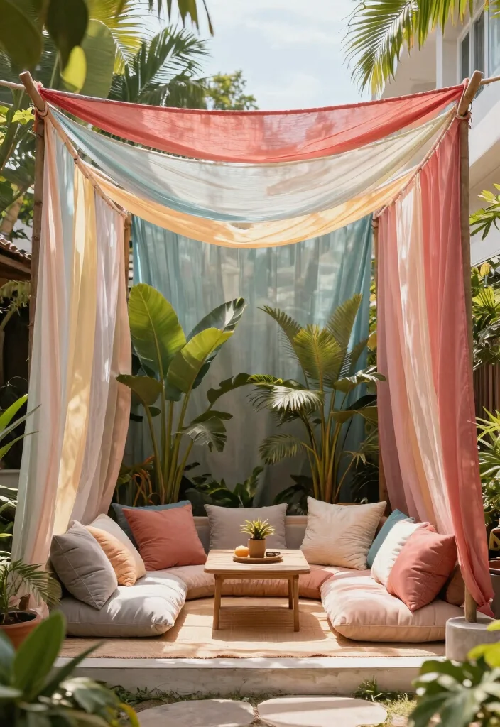 16 DIY Backyard Ideas on a Budget That Still Look Impressive 52 16 DIY Backyard Ideas on a Budget That Still Look Impressive 12. Shade with DIY Canopy 0