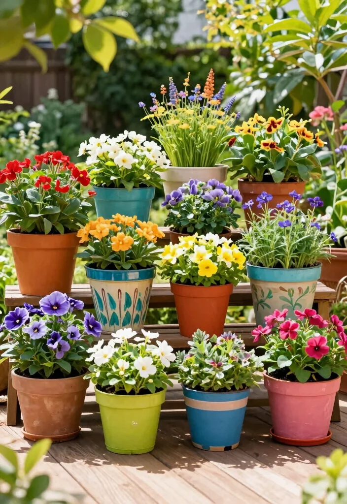 16 DIY Backyard Ideas on a Budget That Still Look Impressive 4 16 DIY Backyard Ideas on a Budget That Still Look Impressive 4. Colorful Flower Pots 0