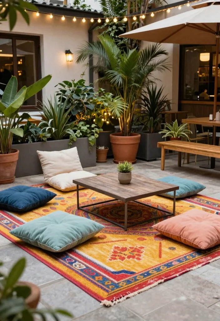 16 DIY Backyard Ideas on a Budget That Still Look Impressive 29 16 DIY Backyard Ideas on a Budget That Still Look Impressive 9. Outdoor Rug for Comfort 0