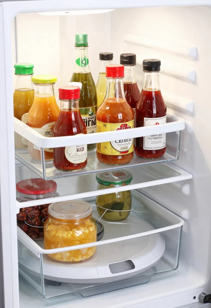 16 Fridge Organization Ideas for Better Food Storage 24 16 Fridge Organization Ideas for Better Food Storage 4. Lazy Susans for Easy Access 0