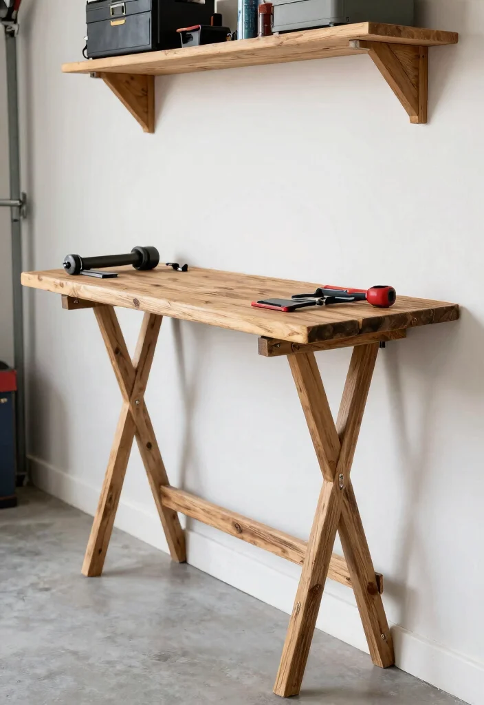 16 Garage Organization Ideas to Maximize Storage Space 38 16 Garage Organization Ideas to Maximize Storage Space 8. Folding Workbench 0