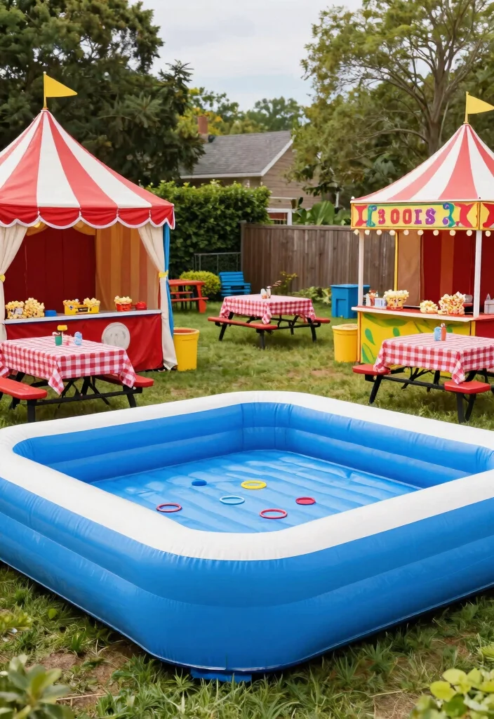 16 Inflatable Pool Backyard Ideas for Easy Summer Fun 41 16 Inflatable Pool Backyard Ideas for Easy Summer Fun 11. Vintage Carnival Decor 0