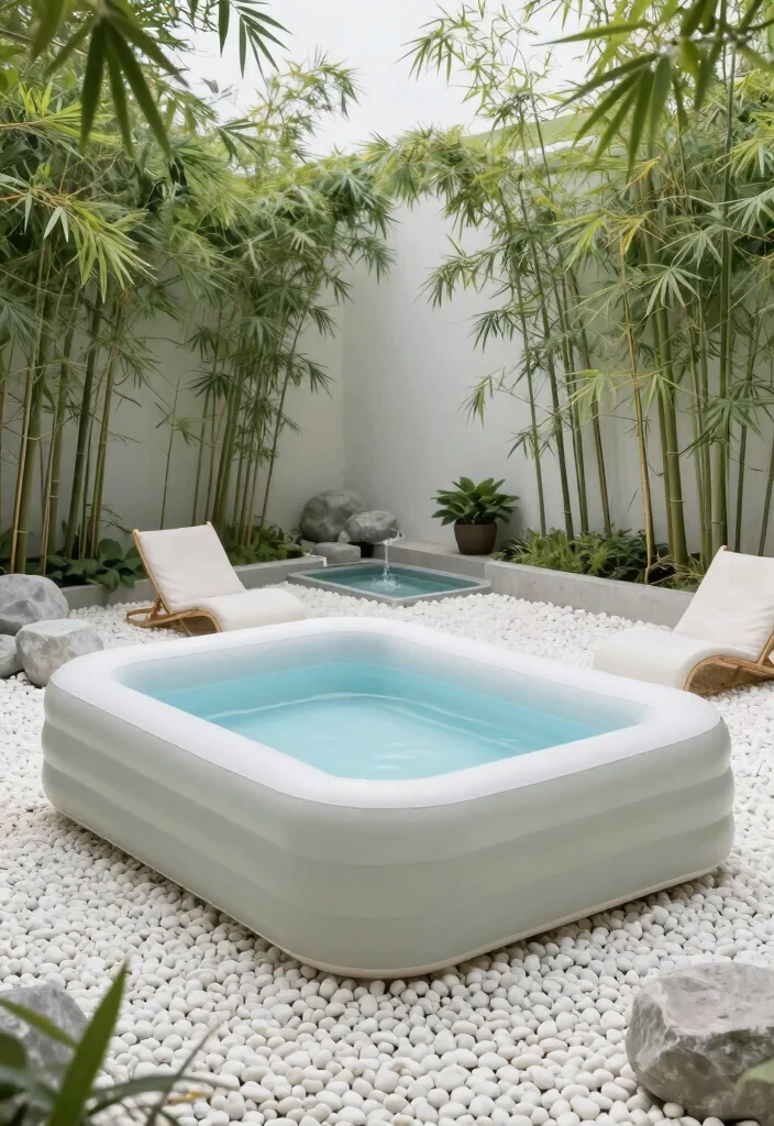 16 Inflatable Pool Backyard Ideas for Easy Summer Fun 2 16 Inflatable Pool Backyard Ideas for Easy Summer Fun 2. Minimalist Zen Retreat 0