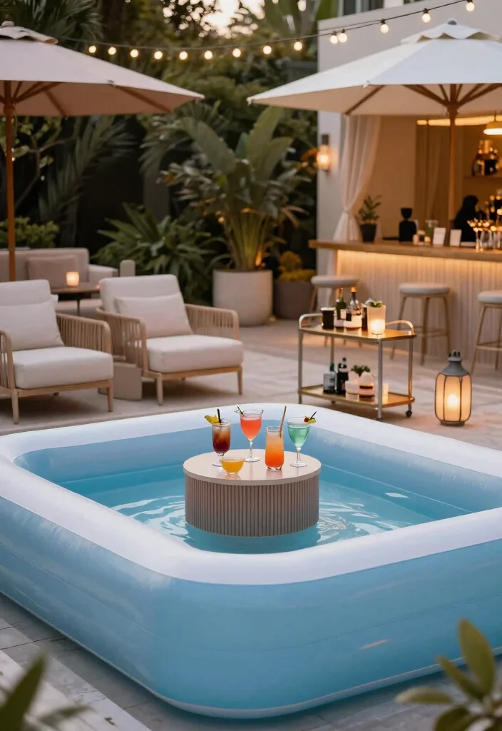 16 Inflatable Pool Backyard Ideas for Easy Summer Fun 5 16 Inflatable Pool Backyard Ideas for Easy Summer Fun 5. Chic Cocktail Lounge 0