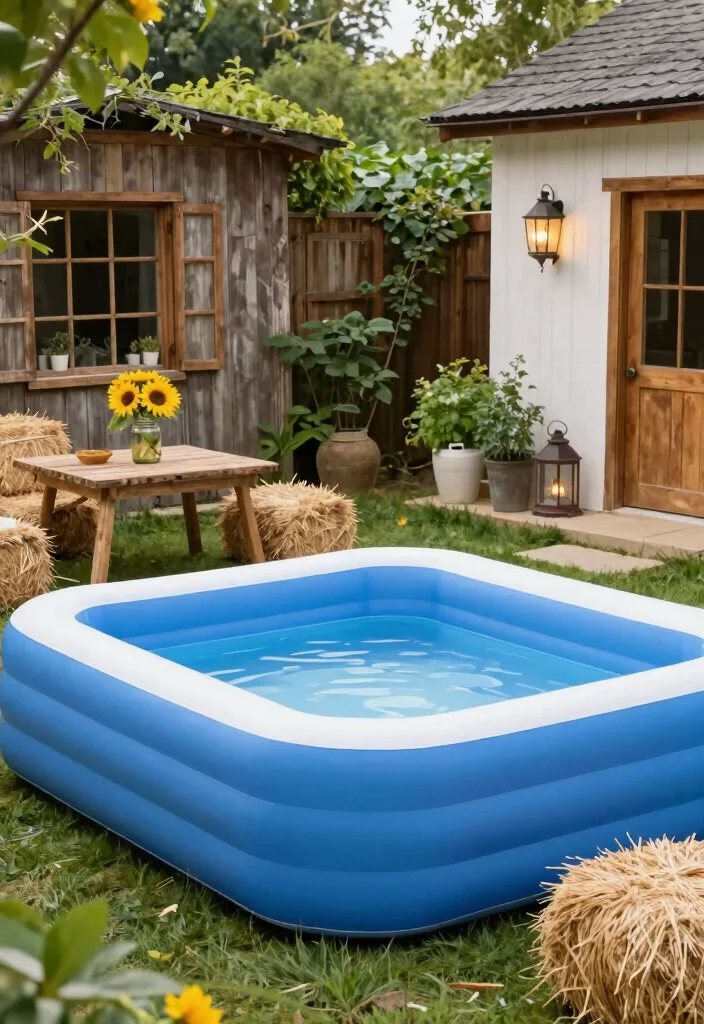 16 Inflatable Pool Backyard Ideas for Easy Summer Fun 6 16 Inflatable Pool Backyard Ideas for Easy Summer Fun 6. Rustic Farmhouse Vibes 0