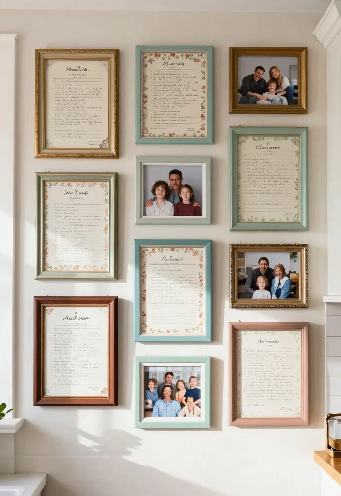 16 Kitchen Wall Decor Ideas to Add Personality 1. Retro Recipe Board 0