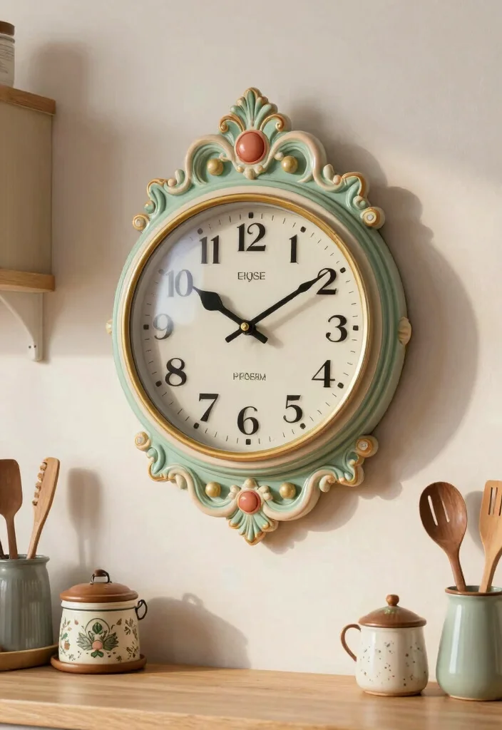 16 Kitchen Wall Decor Ideas to Add Personality 8. Whimsical Clock Wall 0