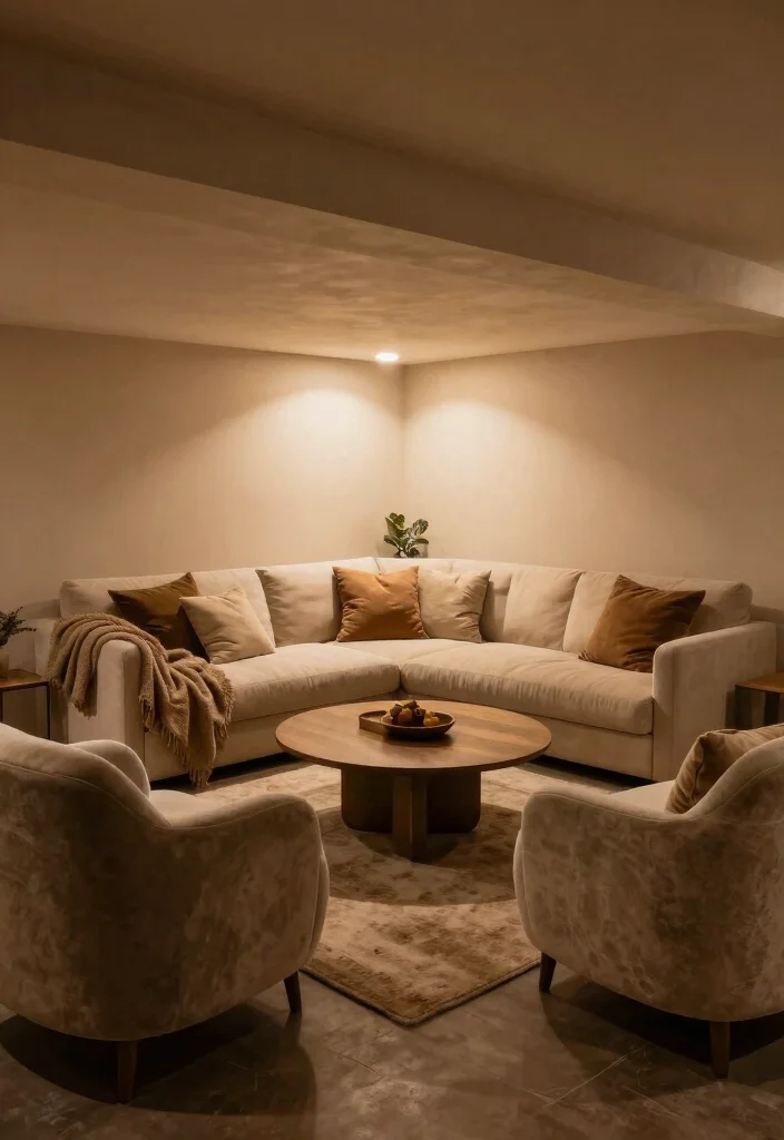 16 Low Ceiling Basement Ideas That Still Feel Open 15. Create a Cozy Lounge Zone 0