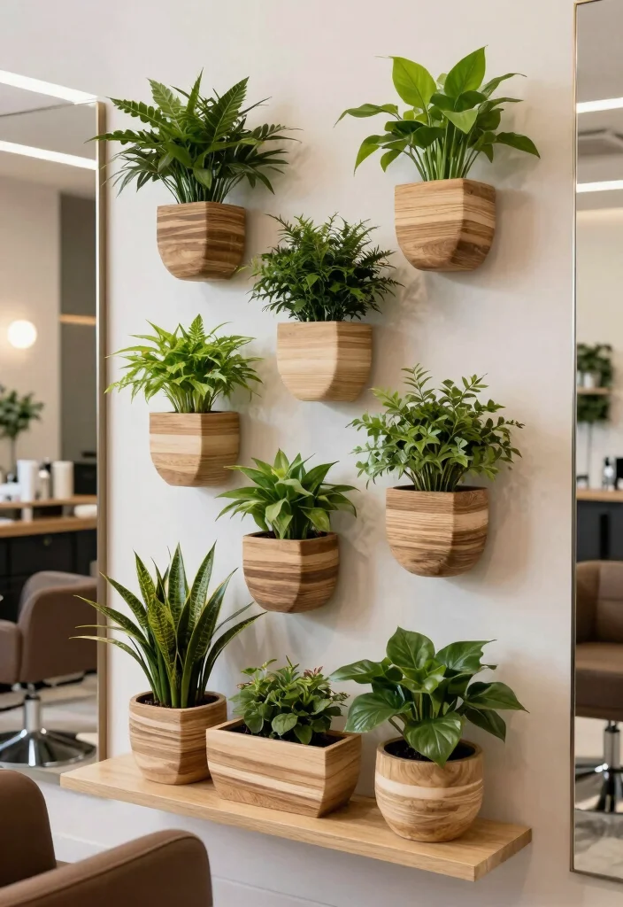 16 Salon Wall Decor Ideas for Stylish Business Spaces 13. Wall Planters 0