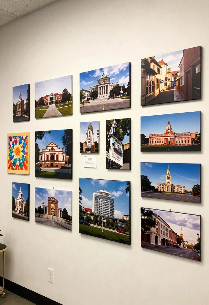 16 Salon Wall Decor Ideas for Stylish Business Spaces 14. Community Inspired Art 0