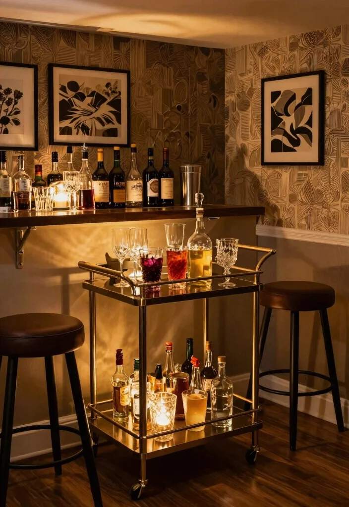 16 Small Basement Layout Ideas for Better Space Planning 11. Home Bar Setup 0