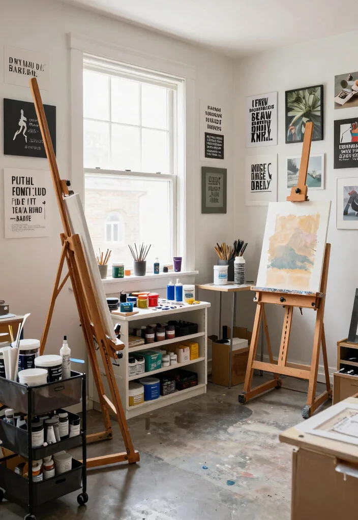 16 Small Basement Layout Ideas for Better Space Planning 14. Art Studio Space 0