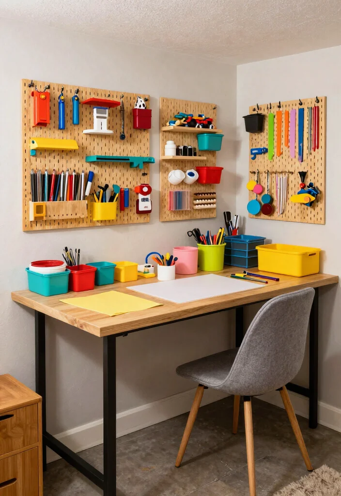 16 Small Basement Layout Ideas for Better Space Planning 6. Crafting Corner 0