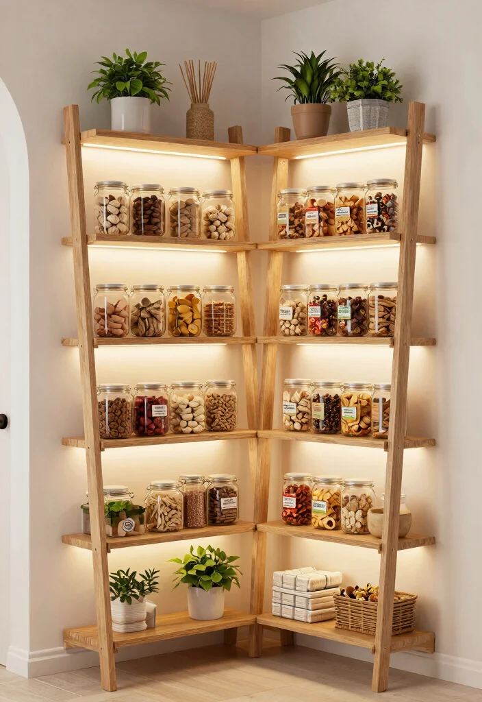 16 Small Pantry Organization Ideas for Tight Kitchens 7. Ladder Shelves 0