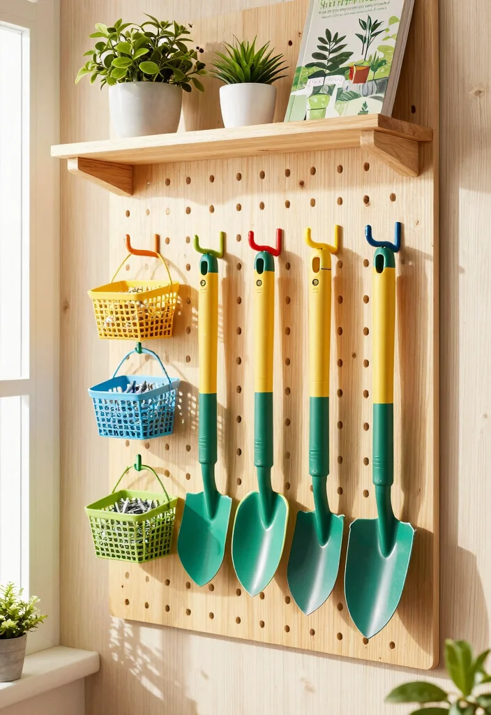 16 Small Shed Organization Ideas for Outdoor Storage 1. Wall Mounted Pegboards for Tools 0
