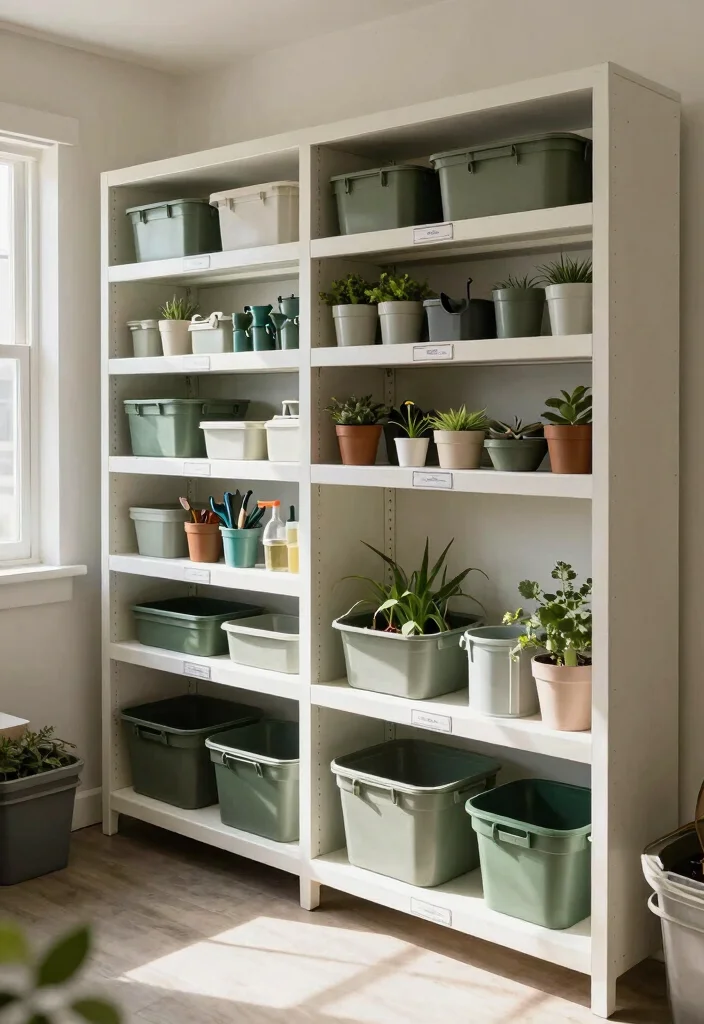 16 Small Shed Organization Ideas for Outdoor Storage 10. Shelf Dividers for Easy Access 0