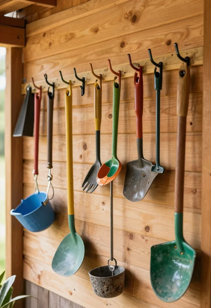 16 Small Shed Organization Ideas for Outdoor Storage 8. Hooks for Hanging Items 0