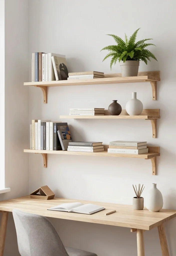 16 Study Wall Decor Ideas for Focused Spaces 2 16 Study Wall Decor Ideas for Focused Spaces 2. Minimalist Wall Shelves 0