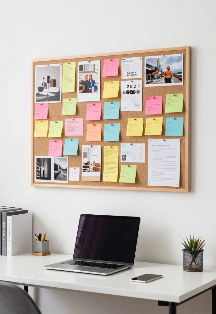 16 Study Wall Decor Ideas for Focused Spaces 18 16 Study Wall Decor Ideas for Focused Spaces 8. Pinboard for Goals 0