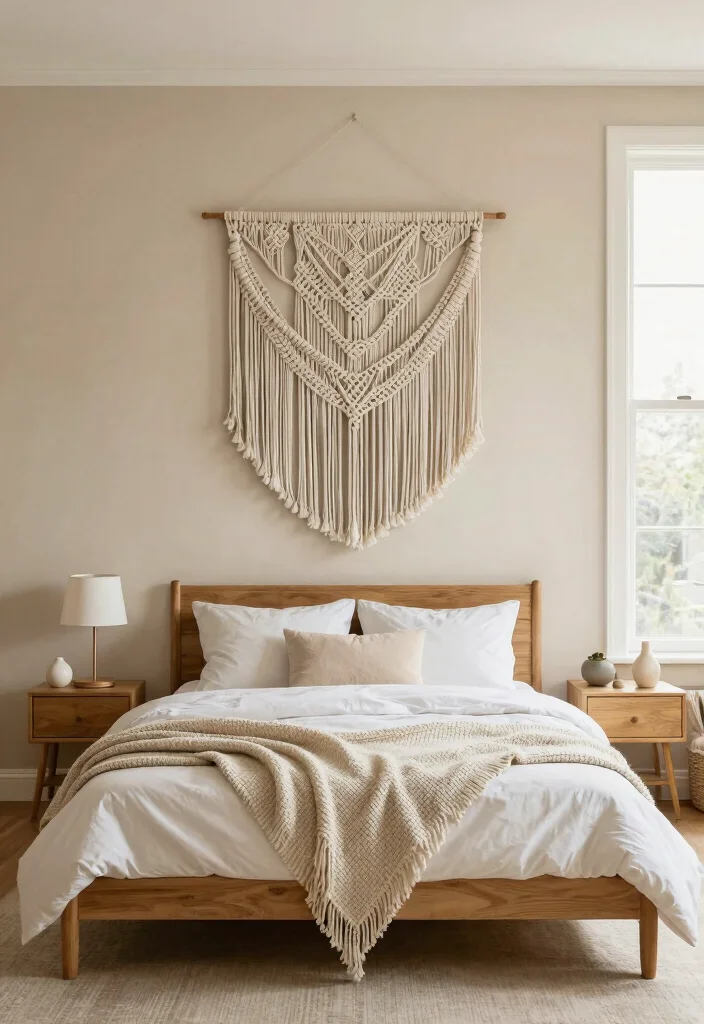 18 Aesthetic Wall Decor Ideas for Modern Homes 4. Textured Wall Hangings 0