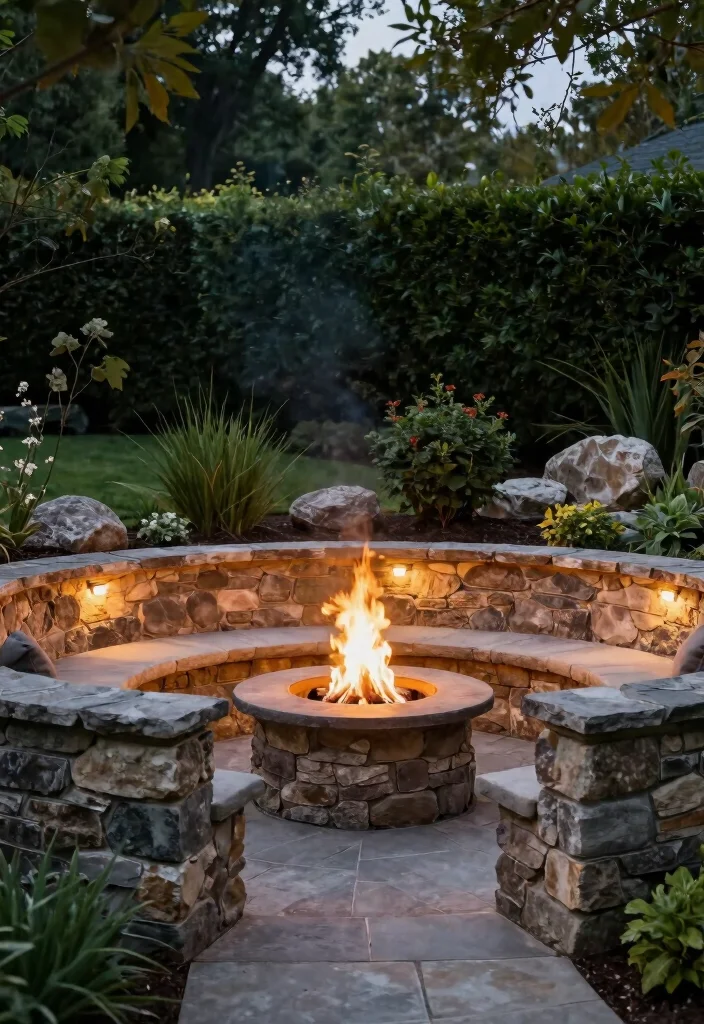 18 Backyard Fire Pit Lounge Ideas for Relaxed Entertaining 53 18 Backyard Fire Pit Lounge Ideas for Relaxed Entertaining 13. Fire Pit Surround 0