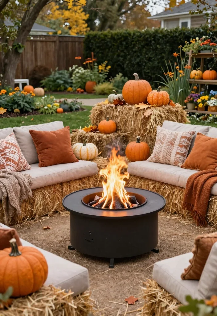 18 Backyard Fire Pit Lounge Ideas for Relaxed Entertaining 65 18 Backyard Fire Pit Lounge Ideas for Relaxed Entertaining 15. Seasonal Decor 0