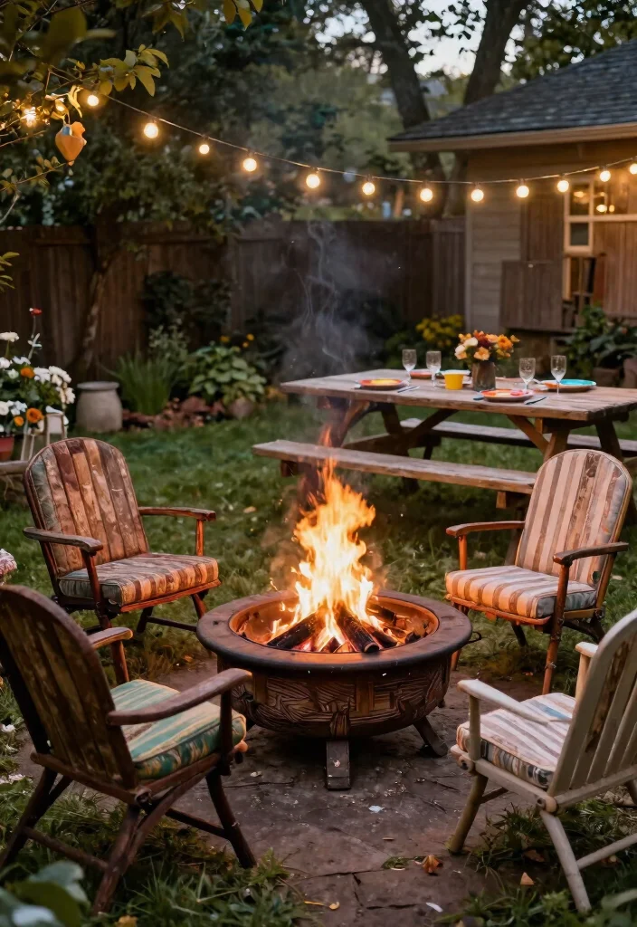 18 Backyard Fire Pit Lounge Ideas for Relaxed Entertaining 46 18 Backyard Fire Pit Lounge Ideas for Relaxed Entertaining 6. Vintage Vibes 0