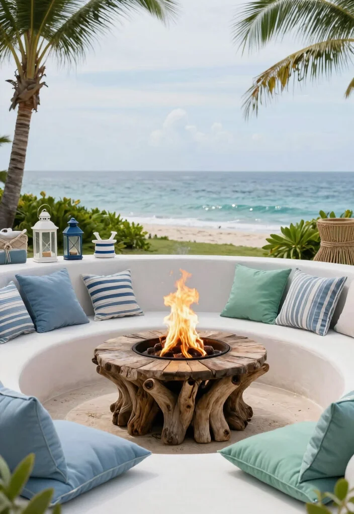 18 Backyard Fire Pit Lounge Ideas for Relaxed Entertaining 47 18 Backyard Fire Pit Lounge Ideas for Relaxed Entertaining 7. Coastal Escape 0