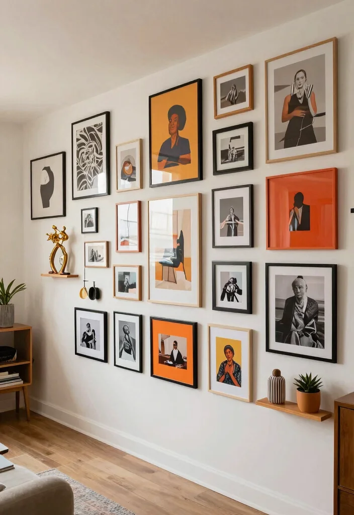 18 Basement Apartment Ideas for Extra Living Space 12. Artistic Wall Decor 0