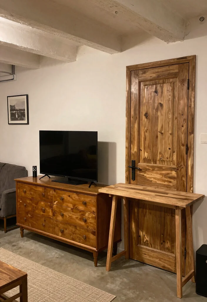 18 Basement Apartment Ideas for Extra Living Space 17. Repurpose Old Furniture 0